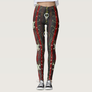 Vines O' Death Samhain Halloween October Skull Leggings