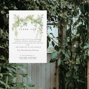 Vines of Life Bereavement Funeral Thank You Card