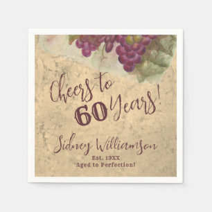 Vineyard 60th Birthday Cheers to 60 Burgundy Napkin
