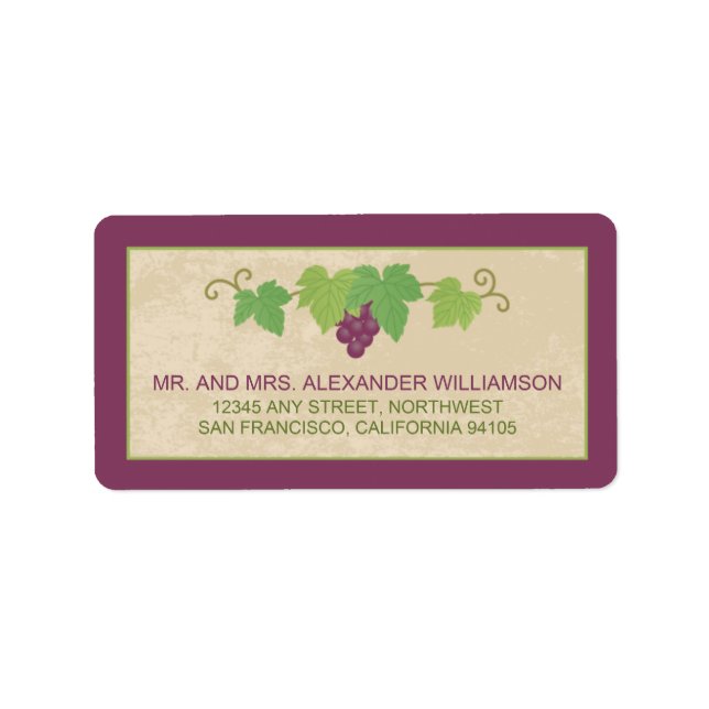 Vineyard Address Label (Parchment Texture) (Front)