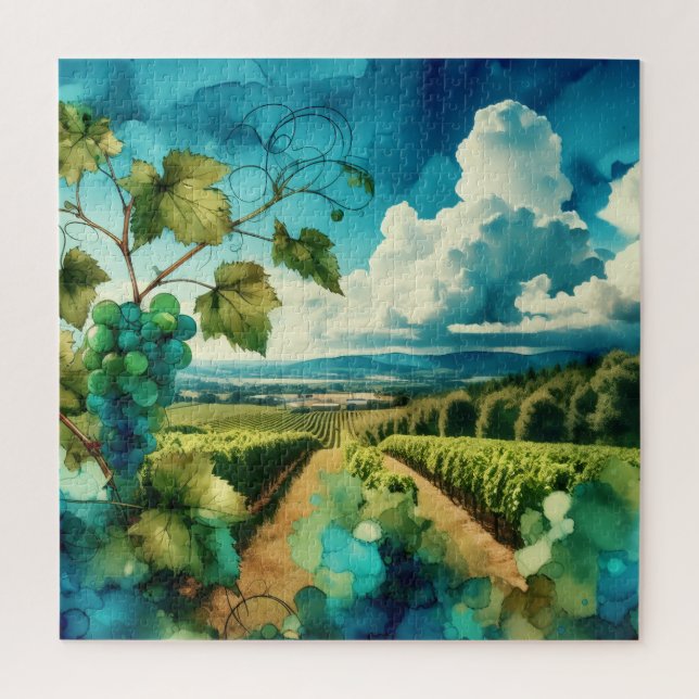 Vineyard Alcohol Ink Jigsaw Puzzle (Vertical)