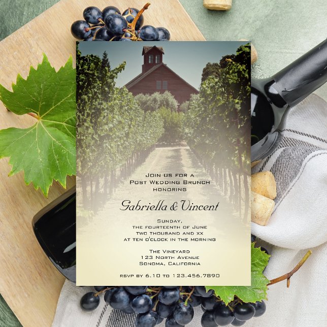 Vineyard and Red Barn Post Wedding Brunch Invitation (Creator Uploaded)