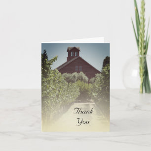Vineyard and Rustic Red Barn Thank You
