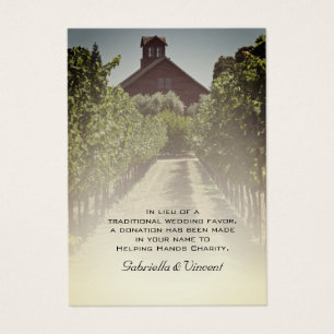 Vineyard and Rustic Red Barn Wedding Charity Favor