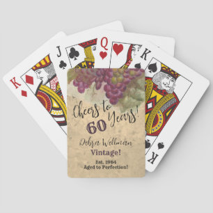 Vineyard Birthday Cheers to 60 Years Custom Playing Cards