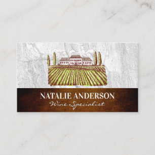 Vineyard Estate Rock Slate and Texture Business Card