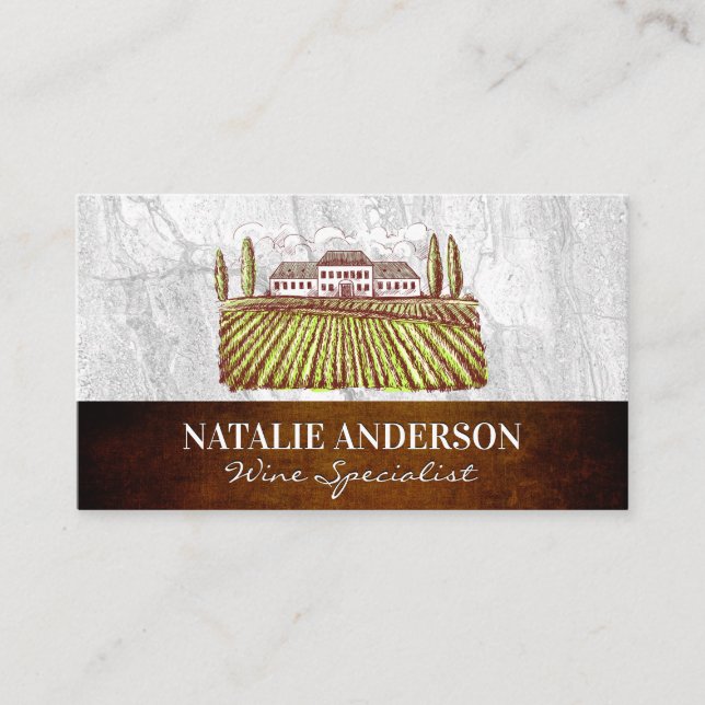 Vineyard Estate | Rock Slate and Texture Business Card (Front)