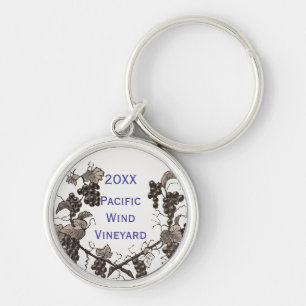 Vineyard Event Branded with Year Grape Vine Keychain
