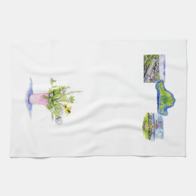 vineyard flowers with vineyard images kitchen towel (Horizontal)