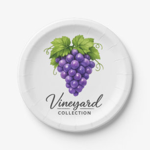 Vineyard Grape Rustic Party Paper Plates