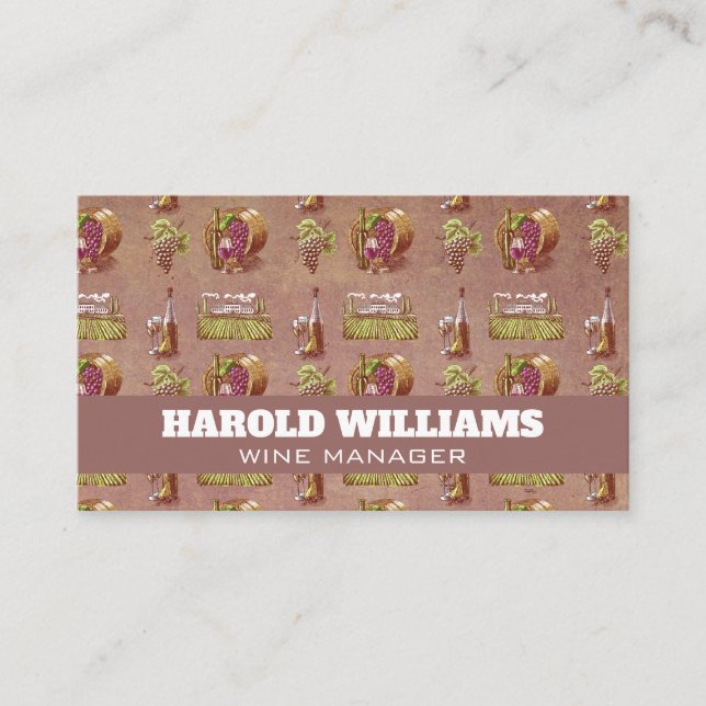 Vineyard Grapes and Wine Business Card (Front)