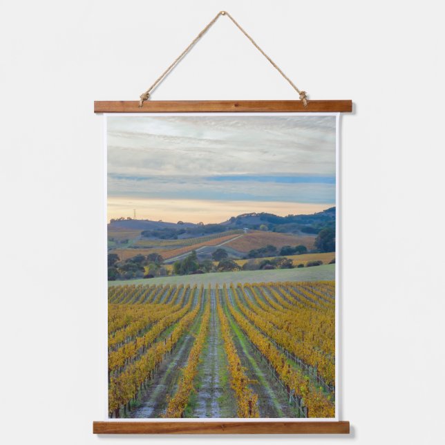 Vineyard Grapevnes in Autumn Hanging Tapestry (Front)