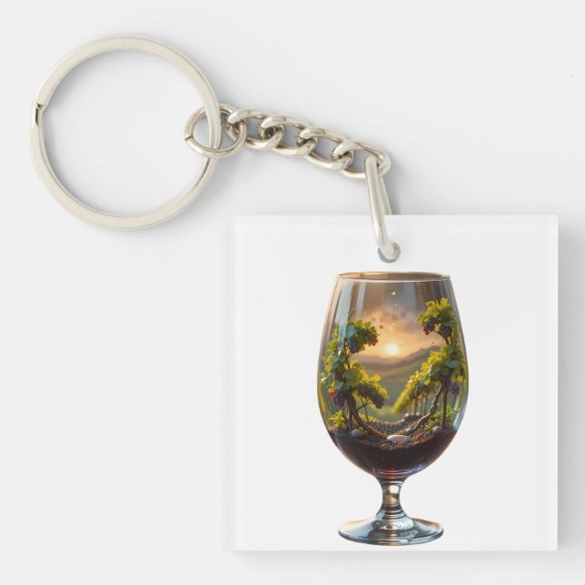 Vineyard Reflections in a Chalice of Nature Keychain (Front)
