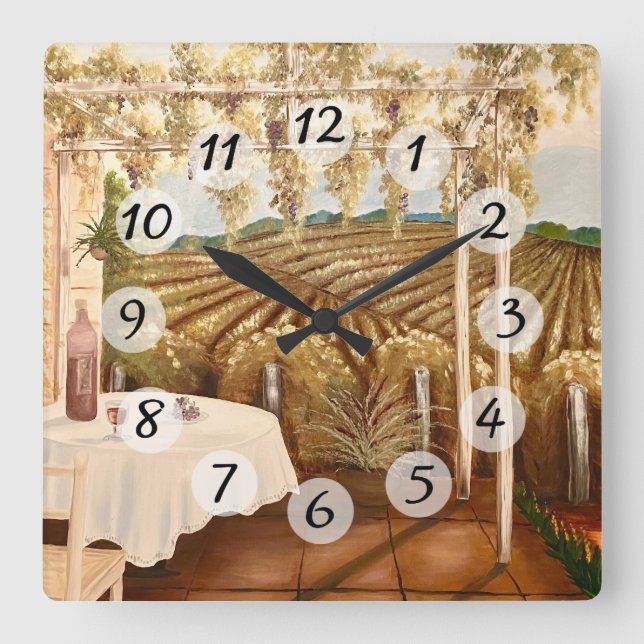 Vineyard Square Wall Clock (Front)