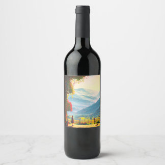 Vineyard, Summer, Cozy, Сomfortable Wine Label