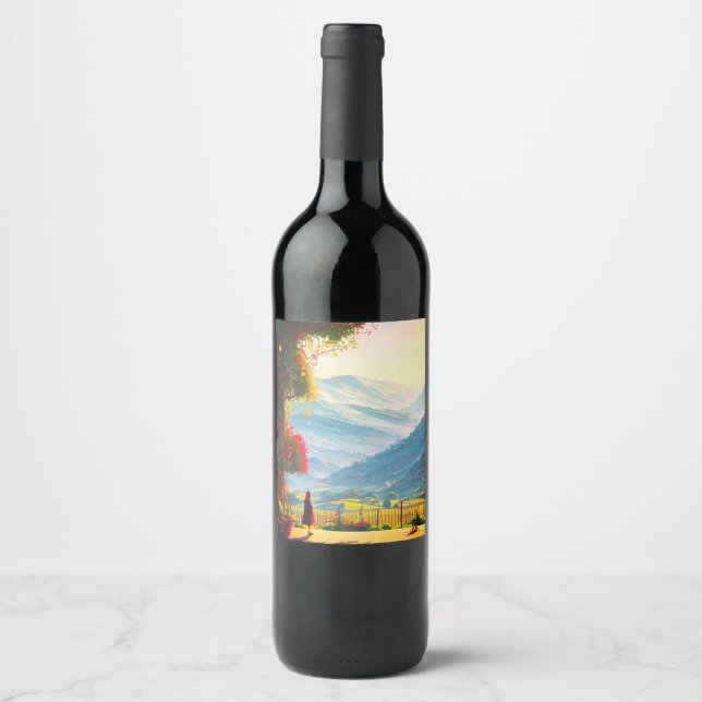 Vineyard, Summer, Cozy, Сomfortable Wine Label (Front)