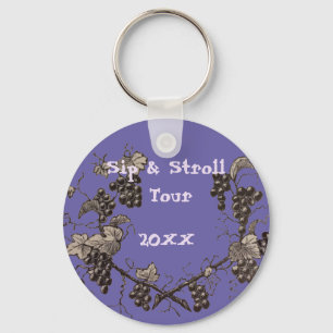 Vineyard Tour Sip & Stroll Girls Weekend Keepsake Keychain