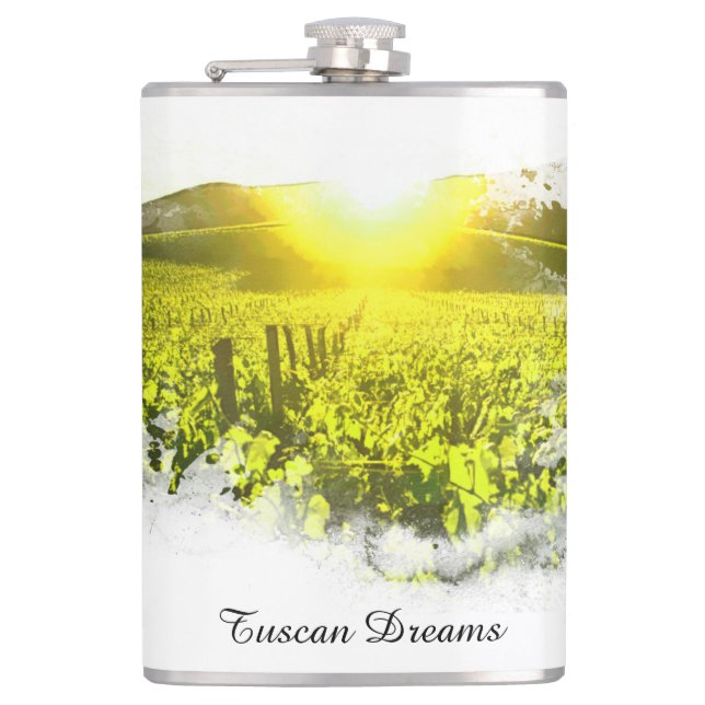 *~* Vineyard Tuscan Sunset  Italy AR21 Liquor Hip Flask (Front)