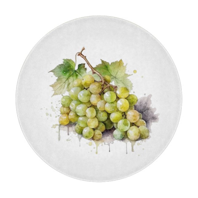 Vineyard Watercolor Grapes Cutting Board (Front)