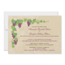 Vineyard Wedding Invitation (Parchment Texture)