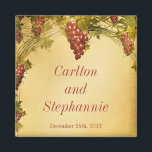 Vineyard Wedding Magnet Favour<br><div class="desc">2"x2" Square Custom favour magnets are printed in high quality and with vibrant colours. Perfect for baby announcements,  save-the-date reminders,  gifts for family and friends,  or even great promotional advertisements for any business. Stick them on your refrigerator,  file cabinet,  dishwasher,  or your own favourite metal surface.</div>