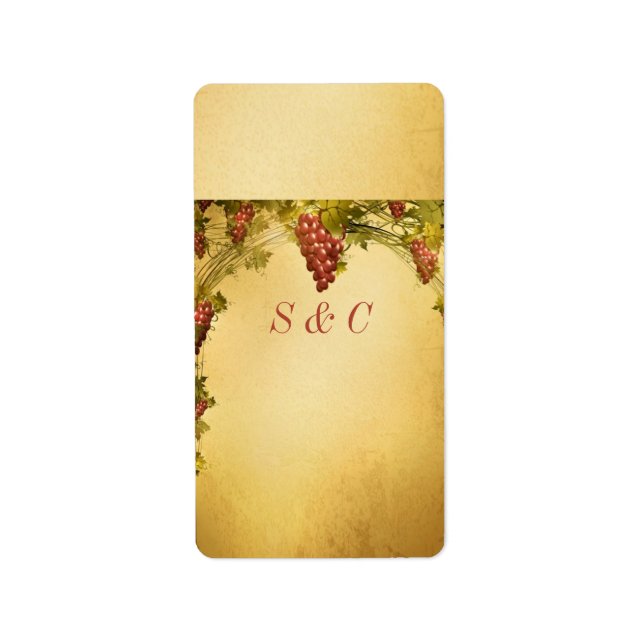 Vineyard Wedding Small Hershey's Wrapper Label (Front)