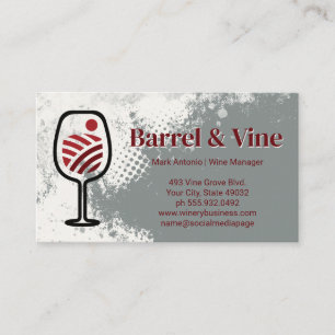 Vineyard Wine Glass Logo Business Card