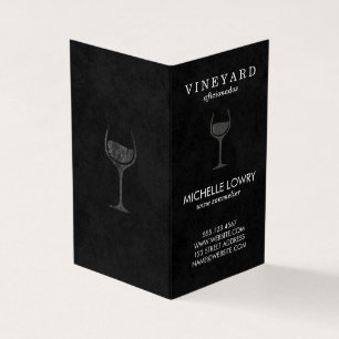Vineyard Wine Lux Black Business Card