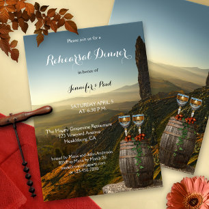 Vineyard Wine Theme Rehearsal Dinner Invitation
