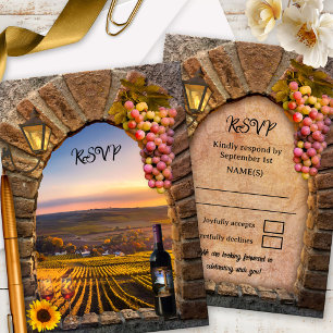 Vineyard Winery Classic Italian Wedding RSVP Card