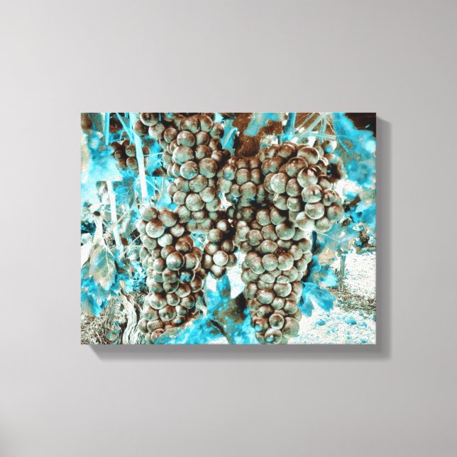 *~* Vineyard Winery Grape AR21 Blue Wine Cellar Canvas Print (Front)