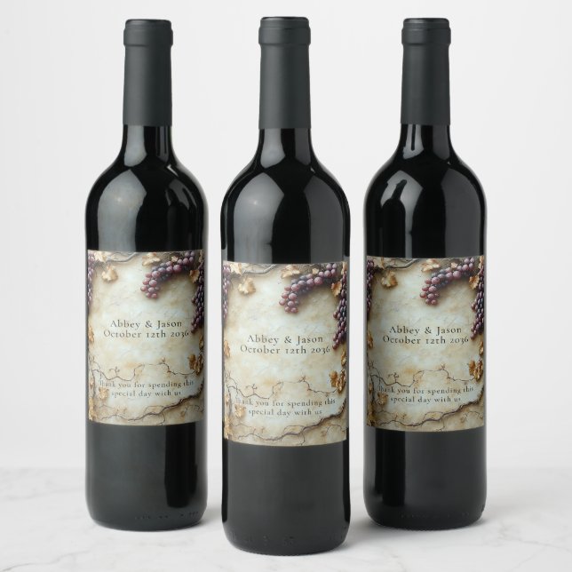 Vineyard Winery Watercolor  Wine Label (Bottles)