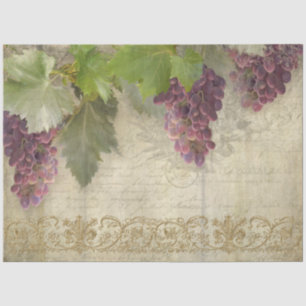 Vineyard Winery Wine Grapes Script Ephemera Tissue Paper