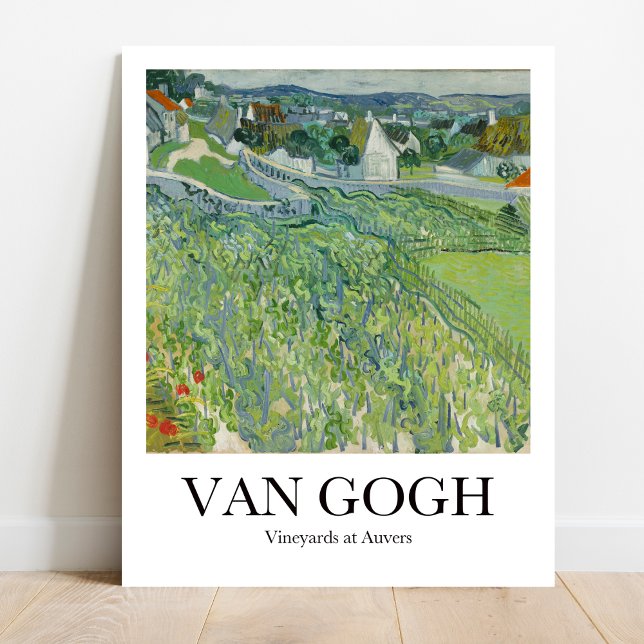 Vineyards at Auvers by Vincent Van Gogh Poster (Vibrant Van Gogh! "Vineyards at Auvers" poster. Stunning landscape. Must-have for art lovers.)