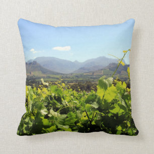 Vineyards in Franschhoek, South Africa Throw Pillow