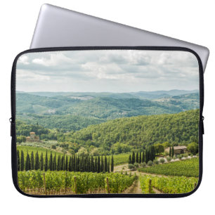 Vineyards landscapes in the morning in Chianti. Laptop Sleeve