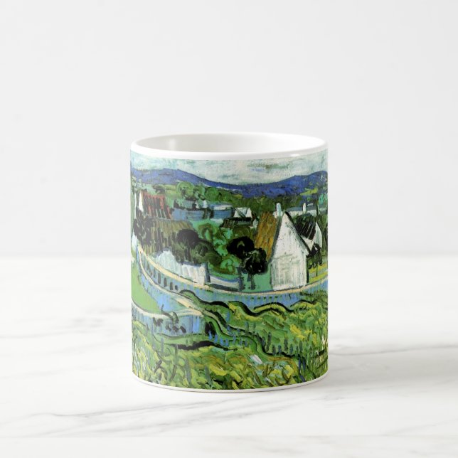Vineyards with View of Auvers by Vincent van Gogh Coffee Mug (Center)
