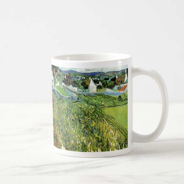 Vineyards with View of Auvers by Vincent van Gogh Coffee Mug (Right)