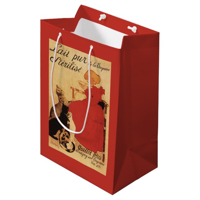 Vingeanne Milk Girl with Cats Medium Gift Bag (Front Angled)