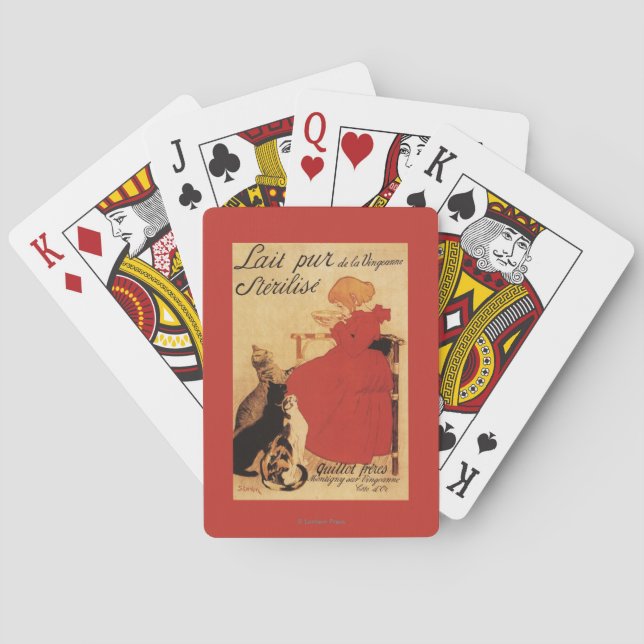 Vingeanne Milk Girl with Cats Playing Cards (Back)