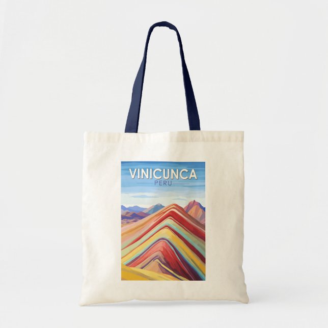 Vinicunca Peru Travel Art Vintage Tote Bag (Front)