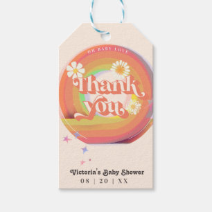 vinil Grovy baby shower Gift Tags