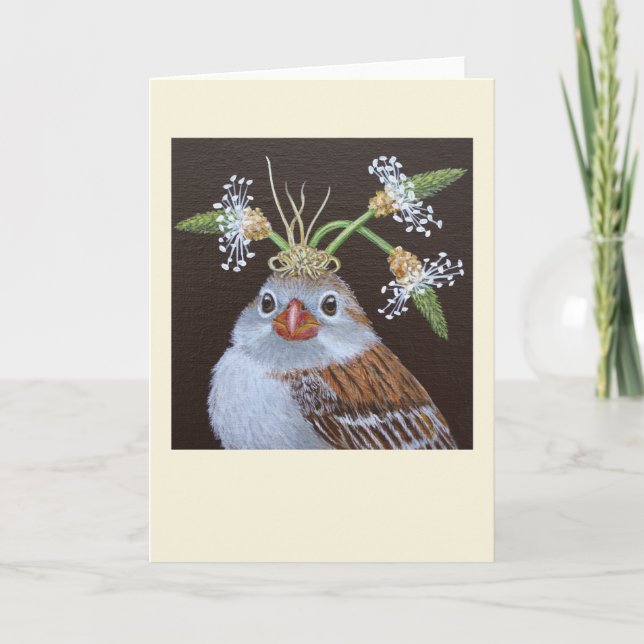 Vinnie the field sparrow card (Front)