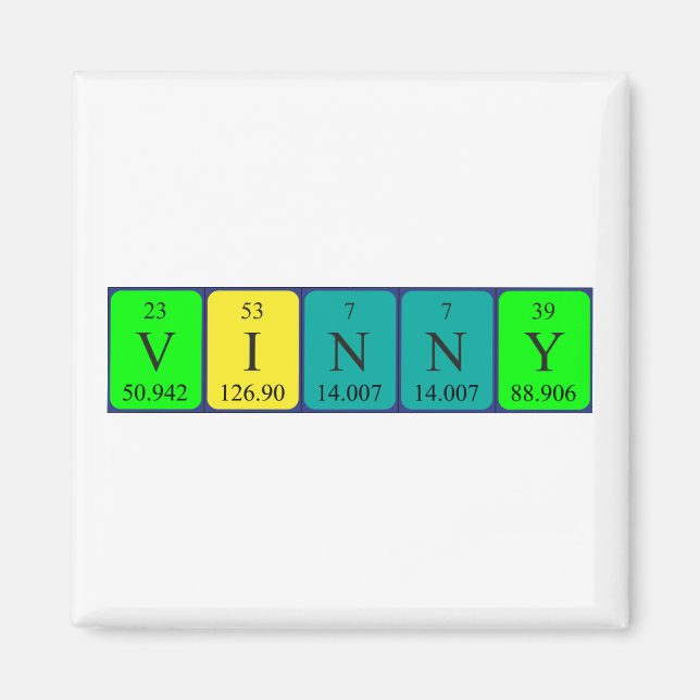 Vinny periodic table name magnet (Front)