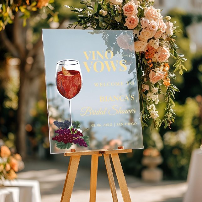 Vino avant la douche nuptiale Vows Panneau de bien (Créateur téléchargé)