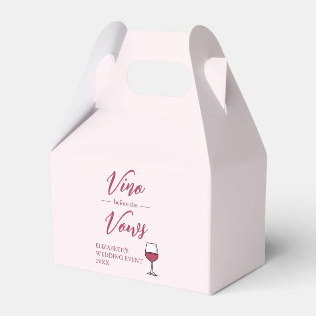 Vino Before The Vows Bridal Shower/Bachelorette Favor Box (Front Side)