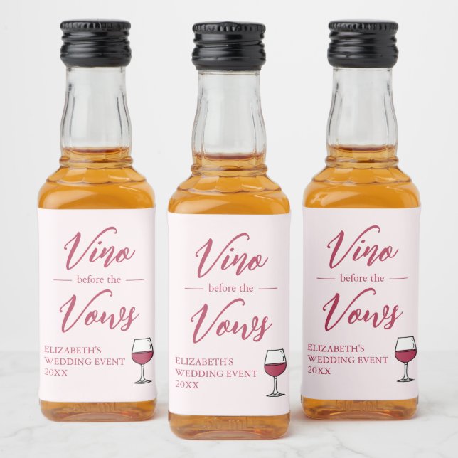 Vino Before The Vows Bridal Shower/Bachelorette Liquor Bottle Label (Bottles)