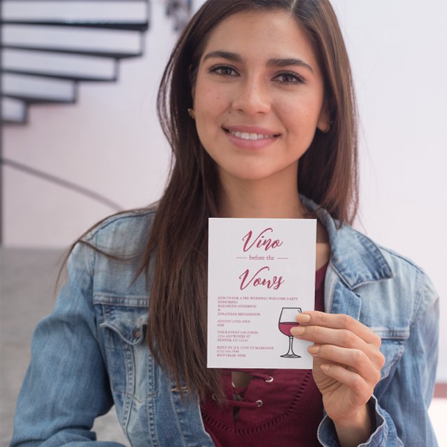 Vino Before The Vows Pre-Wedding Welcome Party Enclosure Card (Creator Uploaded)