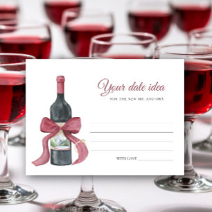 Vino before Vows Bridal shower Date night ideas Enclosure Card