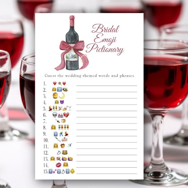Vino before Vows Bridal shower emoji Pictionary (Creator Uploaded)